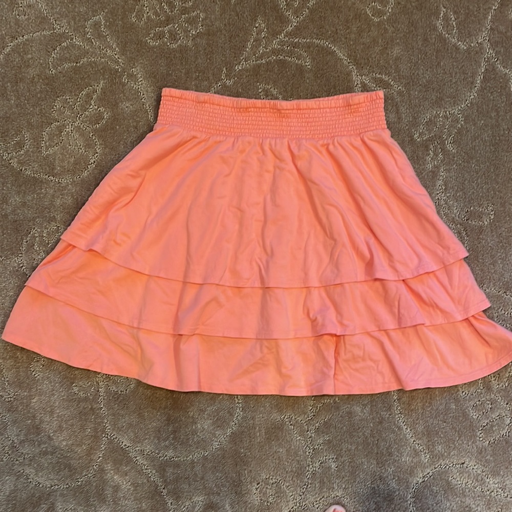 Garnet Hill peach jersey knit layered skirt, women’s size Small - Picture 6 of 6